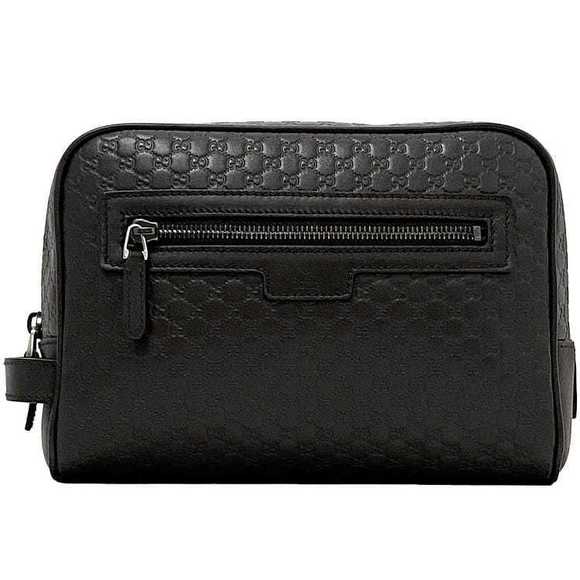 Gucci Shima Handle Bag GG Brown Micro Zipper Clutch Shoulder Leather - Picture 1 of 9